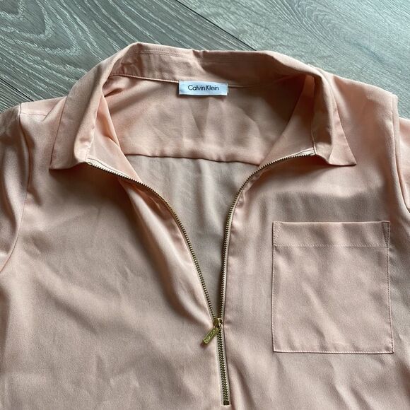 Calvin Klein Gold Zipper Blouse - Picture 2 of 10
